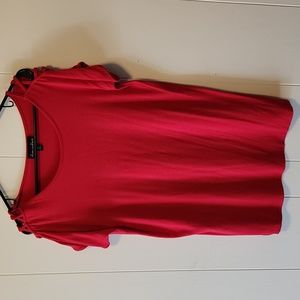 Womens Red Short Sleeve Shirt-Medium
